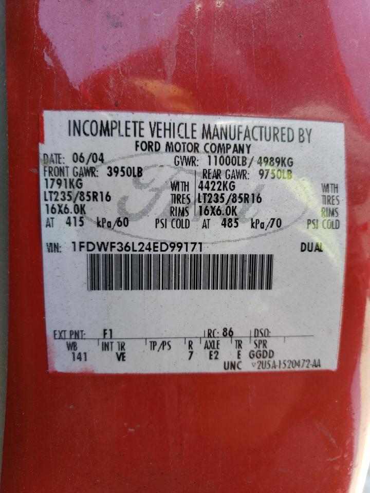 Photo 10 from auction – 2004 FORD F350 SUPER with VIN 1FDWF36L24ED99171