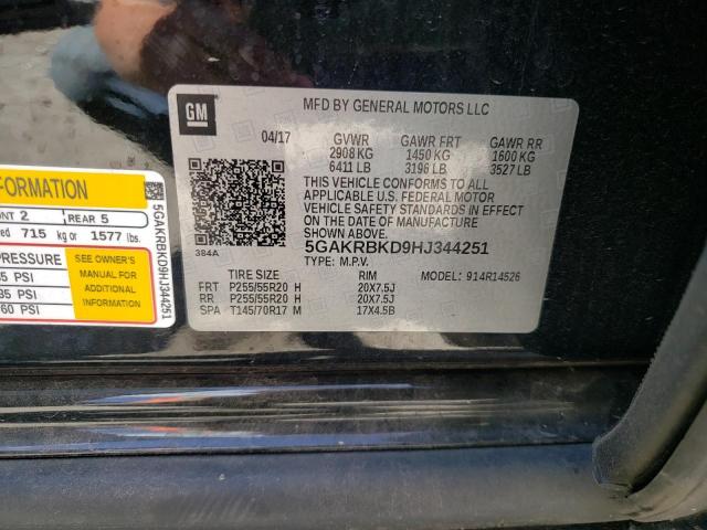 Photo 10 from auction – 2017 BUICK ENCLAVE with VIN 5GAKRBKD9HJ344251