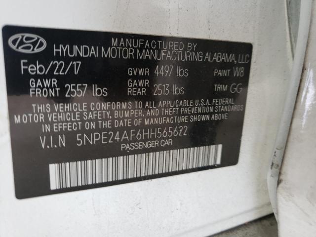 Photo 10 from auction – 2017 HYUNDAI SONATA SE with VIN 5NPE24AF6HH565622