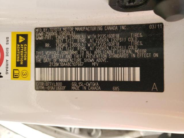 Photo 10 from auction – 2011 LEXUS RX 350 with VIN 2T2BK1BA4BC107667