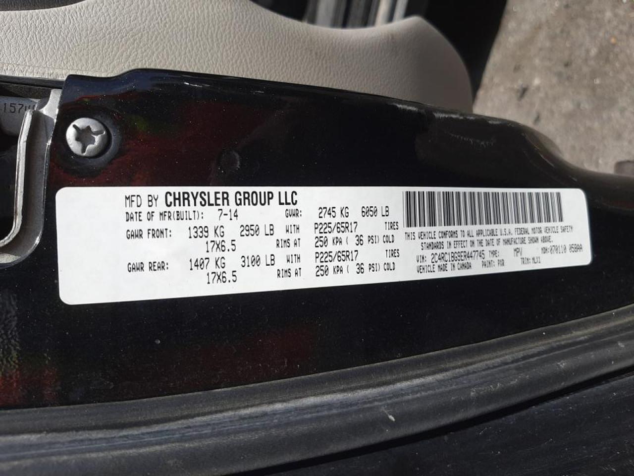 Photo 10 from auction – 2014 CHRYSLER TOWN & COU with VIN 2C4RC1BG9ER447745