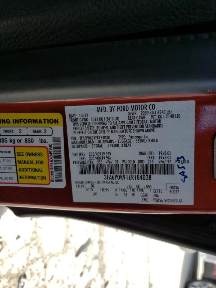 Photo 10 from auction – 2014 FORD FUSION TIT with VIN 3FA6P0K91ER184038