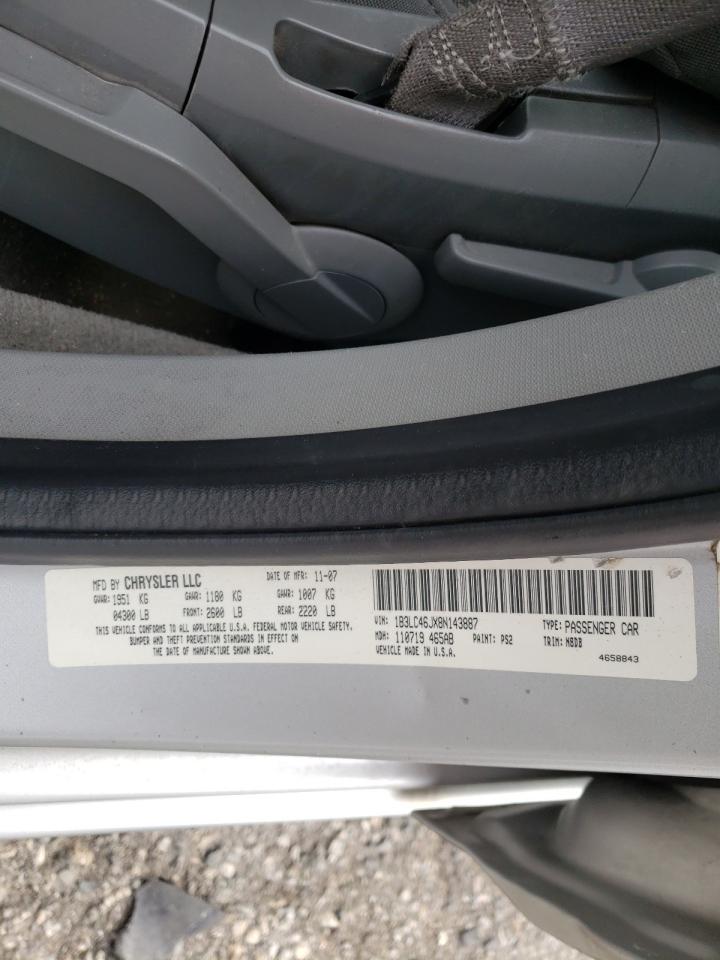 Photo 10 from auction – 2008 DODGE AVENGER SE with VIN 1B3LC46JX8N143887