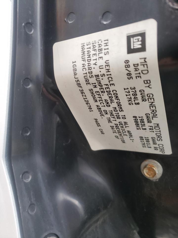 Photo 10 from auction – 2006 SATURN ION LEVEL with VIN 1G8AJ58F36Z126701