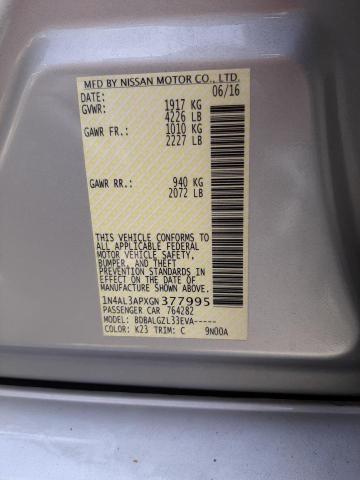 Photo 10 from auction – 2016 NISSAN ALTIMA 2.5 with VIN 1N4AL3APXGN377995
