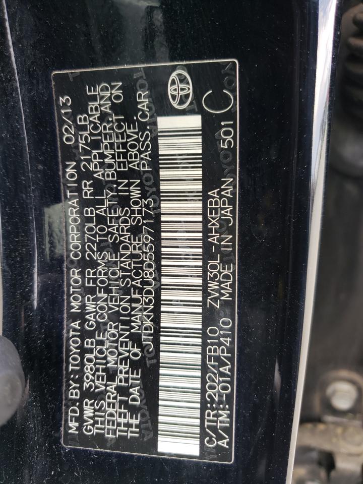 Photo 10 from auction – 2013 TOYOTA PRIUS with VIN JTDKN3DU8D5597173