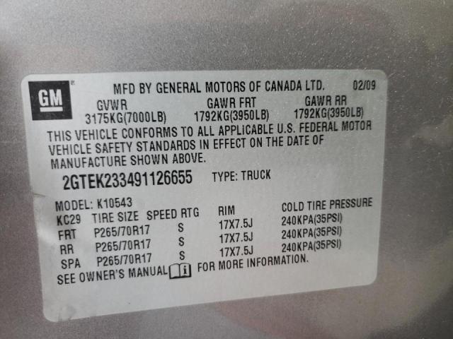 Photo 10 from auction – 2009 GMC SIERRA K15 with VIN 2GTEK233491126655