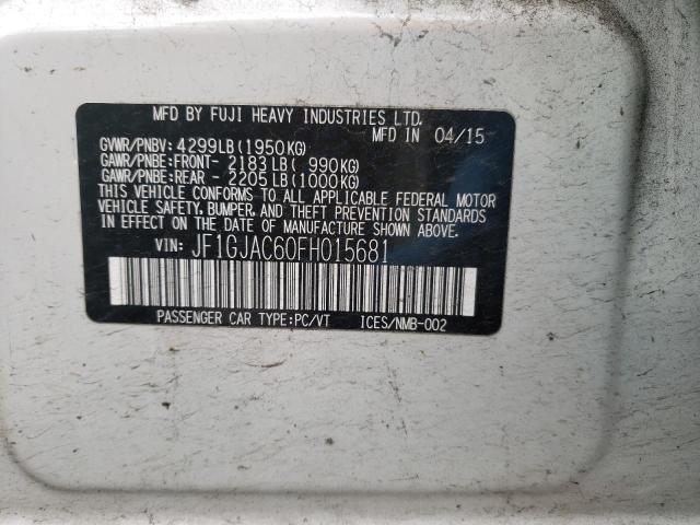 Photo 10 from auction – 2015 SUBARU IMPREZA PR with VIN JF1GJAC60FH015681