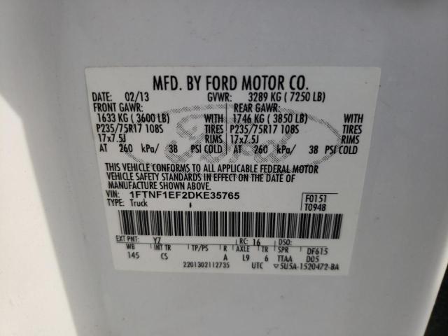 Photo 10 from auction – 2013 FORD F150 with VIN 1FTNF1EF2DKE35765