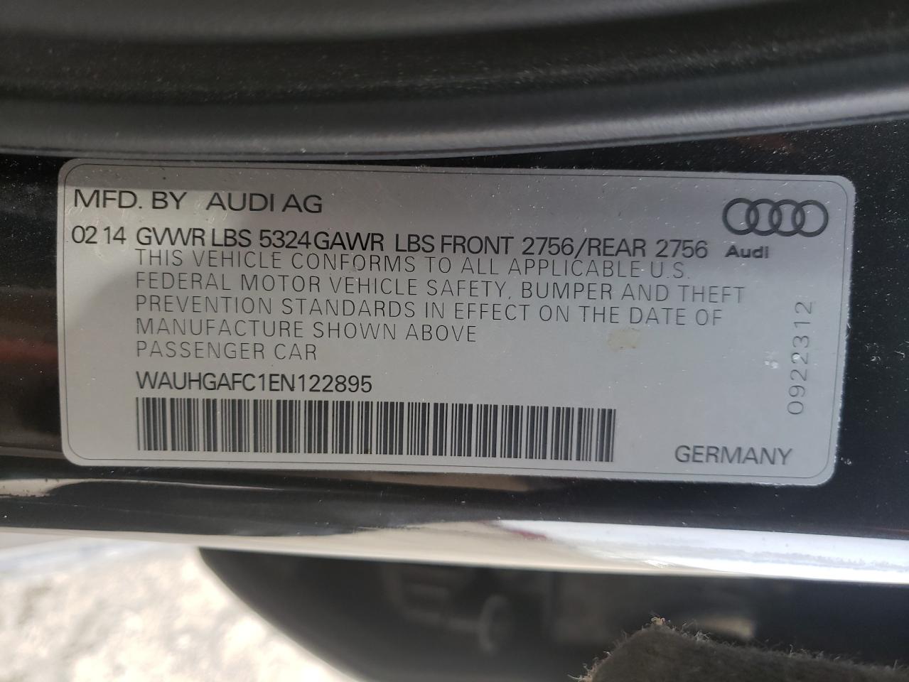 Photo 10 from auction – 2014 AUDI A6 PRESTIG with VIN WAUHGAFC1EN122895