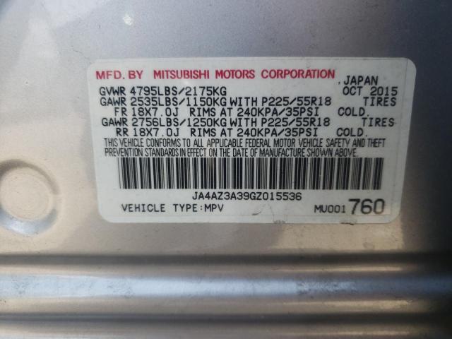 Photo 10 from auction – 2016 MITSUBISHI OUTLANDER with VIN JA4AZ3A39GZ015536