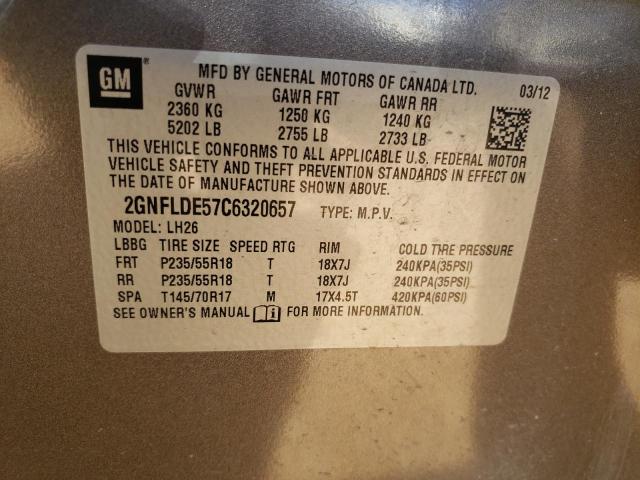 Photo 10 from auction – 2012 CHEVROLET EQUINOX LT with VIN 2GNFLDE57C6320657