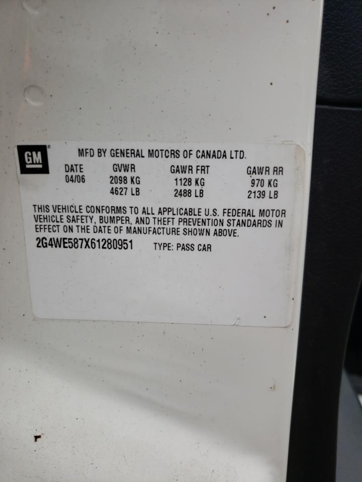 Photo 10 from auction – 2006 BUICK LUCERNE with VIN 2G4WE587X61280951