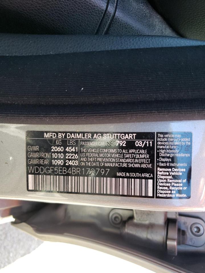 Photo 10 from auction – 2011 MERCEDES-BENZ C 300 with VIN WDDGF5EB4BR172797