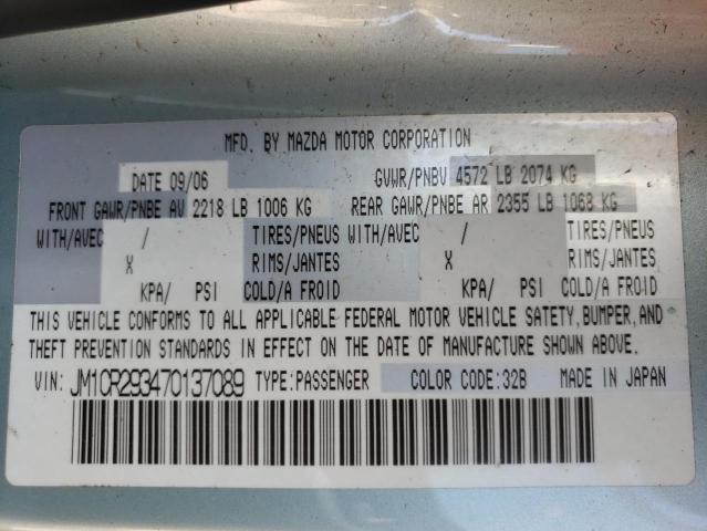 Photo 10 from auction – 2007 MAZDA 5 with VIN JM1CR293470137089