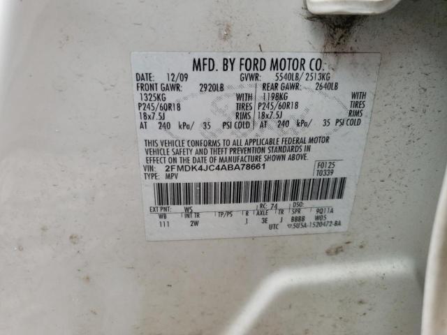 Photo 10 from auction – 2010 FORD EDGE SEL with VIN 2FMDK4JC4ABA78661