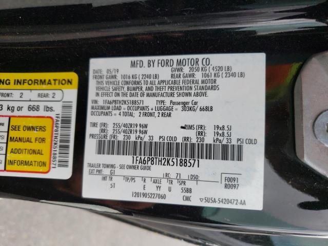Photo 10 from auction – 2019 FORD MUSTANG with VIN 1FA6P8TH2K5188571