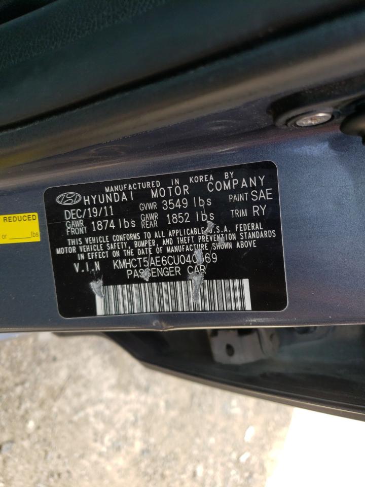 Photo 10 from auction – 2012 HYUNDAI ACCENT GLS with VIN KMHCT5AE6CU040569