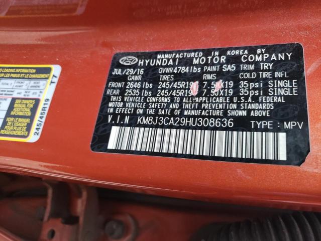 Photo 10 from auction – 2017 HYUNDAI TUCSON LIM with VIN KM8J3CA29HU308636