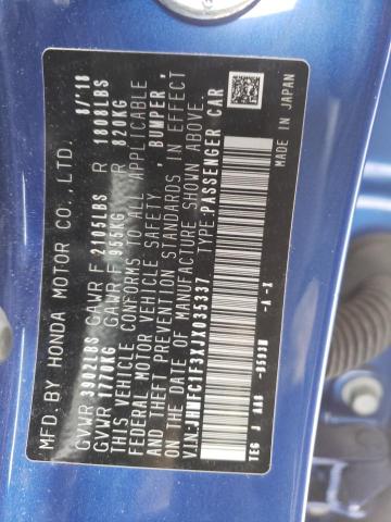 Photo 10 from auction – 2018 HONDA CIVIC EX with VIN JHMFC1F3XJX035337