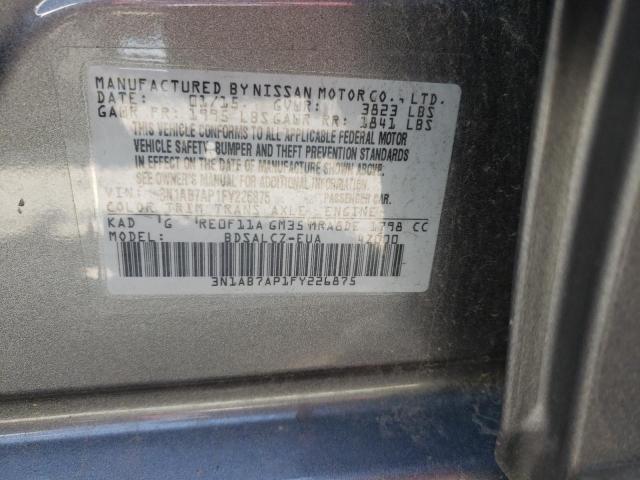 Photo 10 from auction – 2015 NISSAN SENTRA S with VIN 3N1AB7AP1FY226875