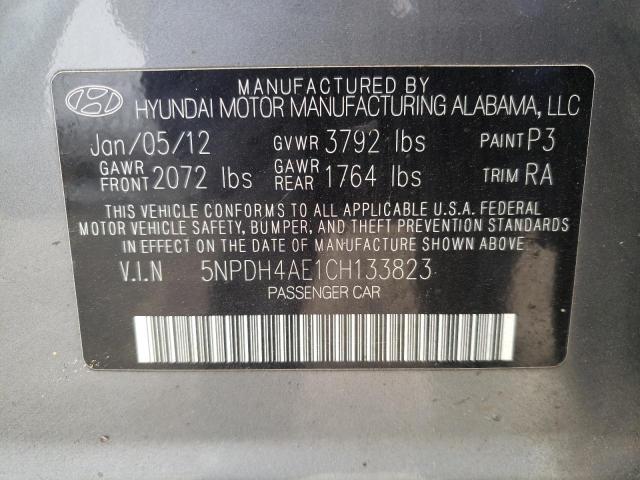 Photo 10 from auction – 2012 HYUNDAI ELANTRA GL with VIN 5NPDH4AE1CH133823