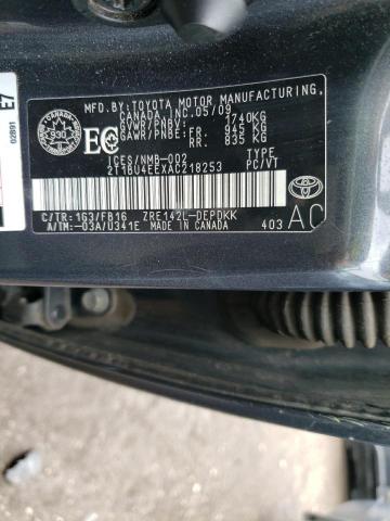 Photo 10 from auction – 2010 TOYOTA COROLLA BA with VIN 2T1BU4EEXAC218253