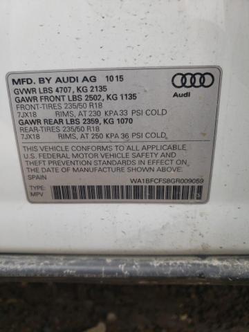 Photo 10 from auction – 2016 AUDI Q3 PREMIUM with VIN WA1BFCFS8GR009059