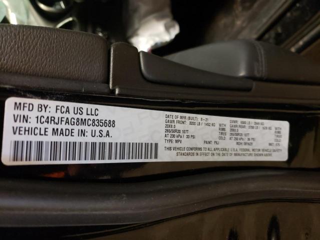 Photo 10 from auction – 2021 JEEP GRAND CHER with VIN 1C4RJFAG8MC835688