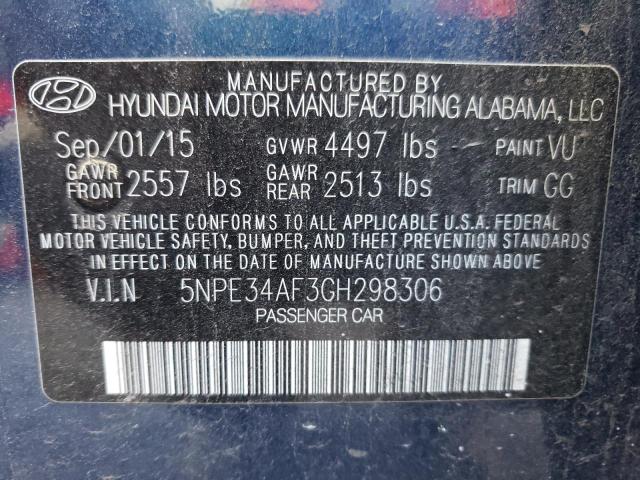 Photo 10 from auction – 2016 HYUNDAI SONATA SPO with VIN 5NPE34AF3GH298306