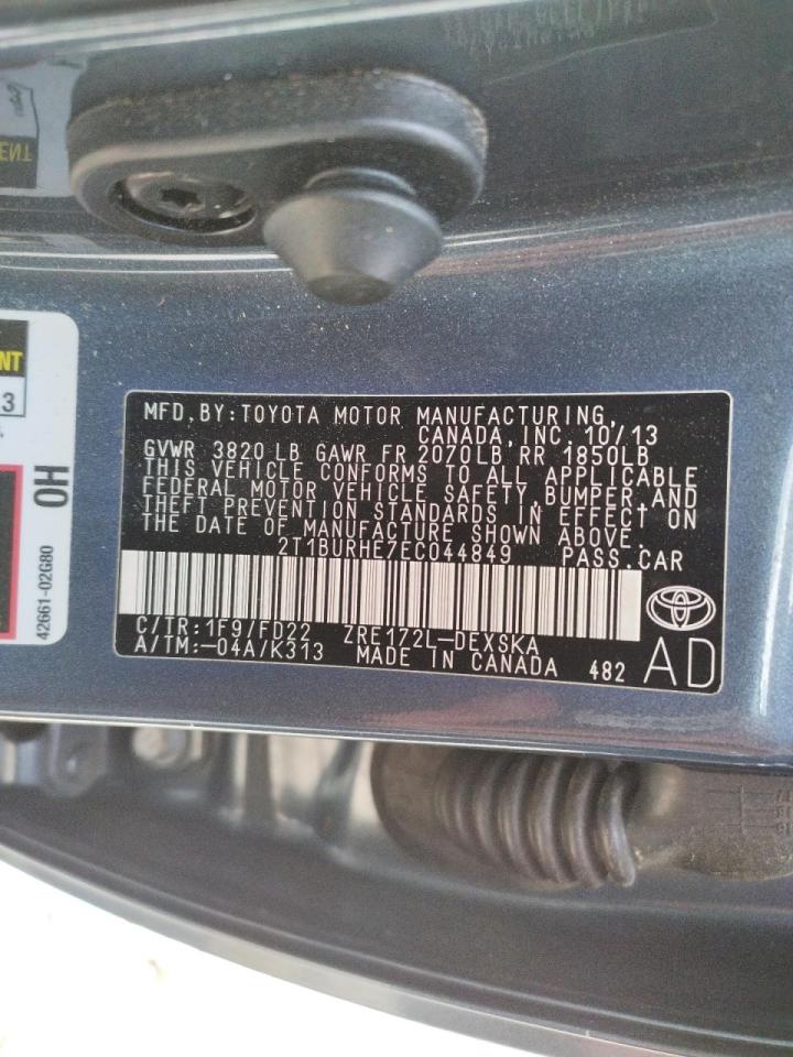 Photo 10 from auction – 2014 TOYOTA COROLLA L with VIN 2T1BURHE7EC044849