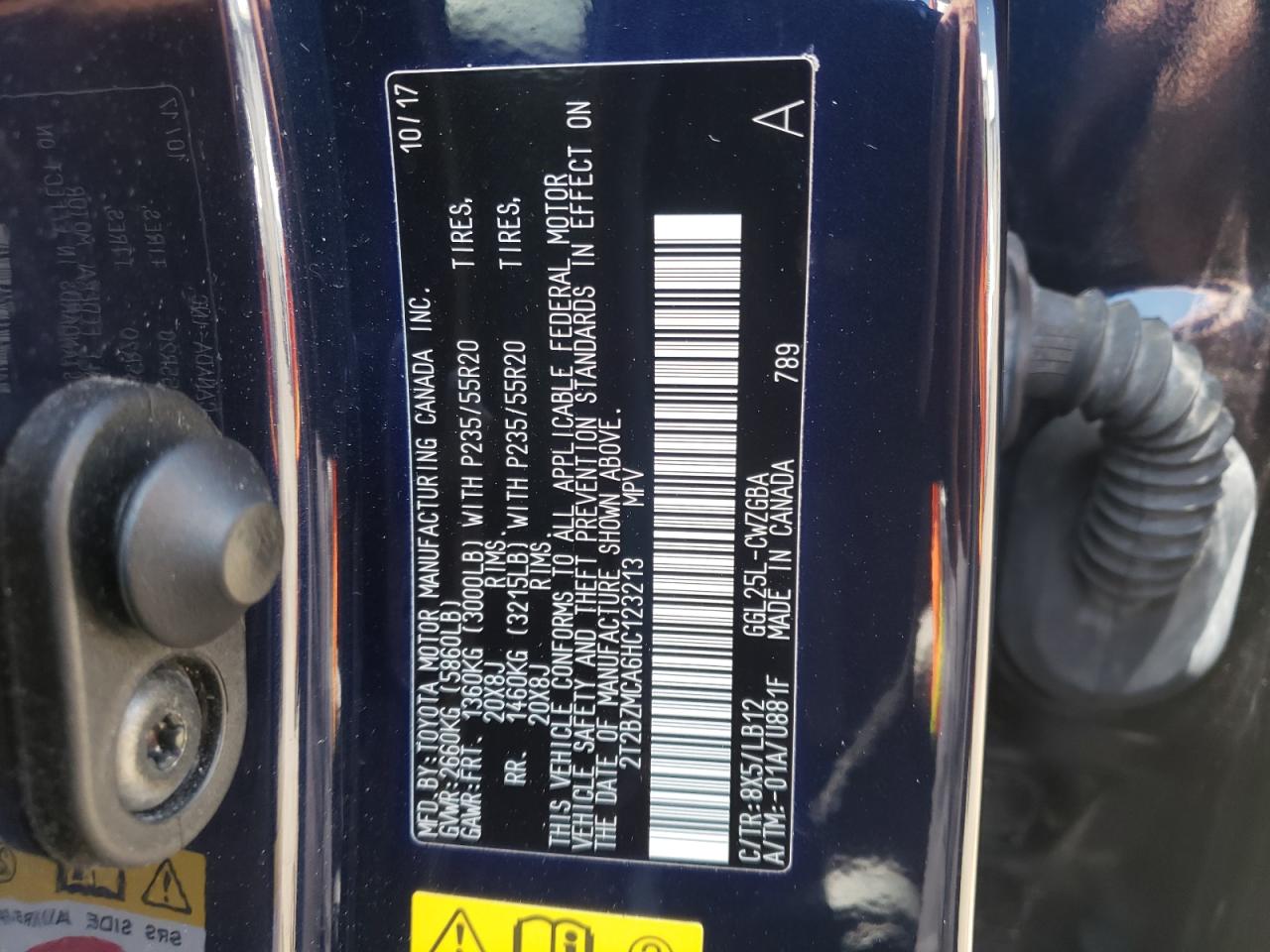 Photo 10 from auction – 2017 LEXUS RX 350 BAS with VIN 2T2BZMCA6HC123213
