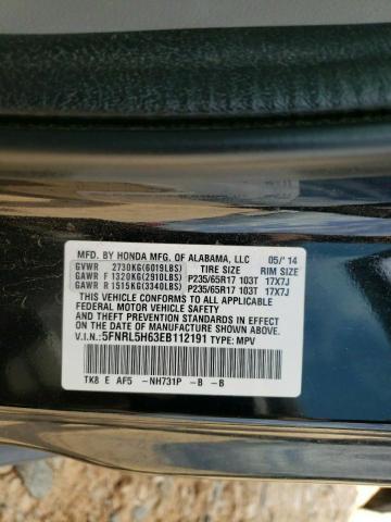 Photo 10 from auction – 2014 HONDA ODYSSEY EX with VIN 5FNRL5H63EB112191