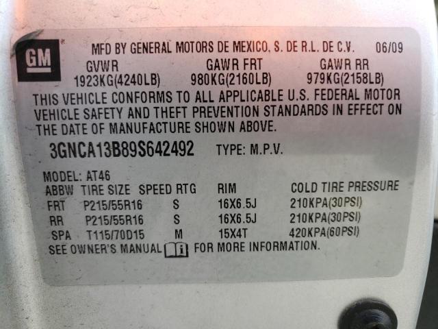 Photo 10 from auction – 2009 CHEVROLET HHR LS with VIN 3GNCA13B89S642492