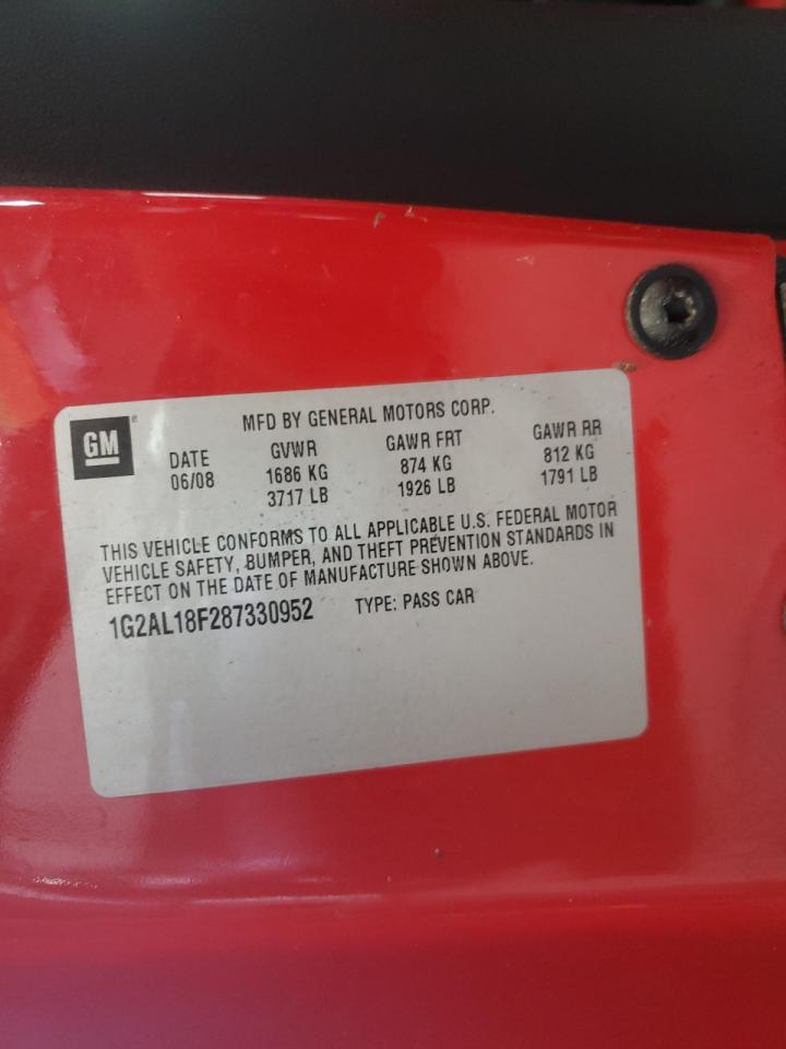 Photo 10 from auction – 2008 PONTIAC G5 with VIN 1G2AL18F287330952