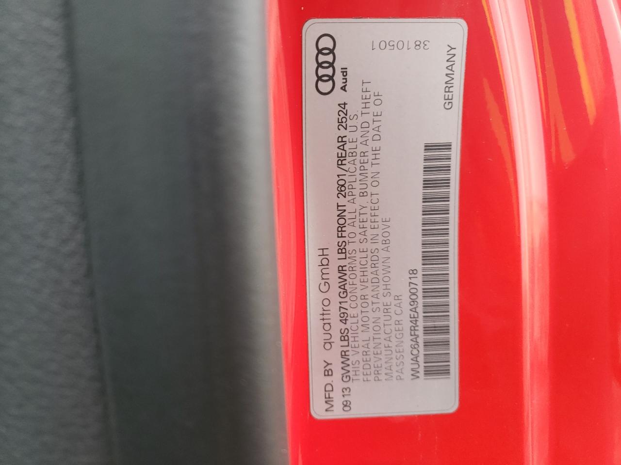 Photo 10 from auction – 2014 AUDI RS5 with VIN WUAC6AFR4EA900718