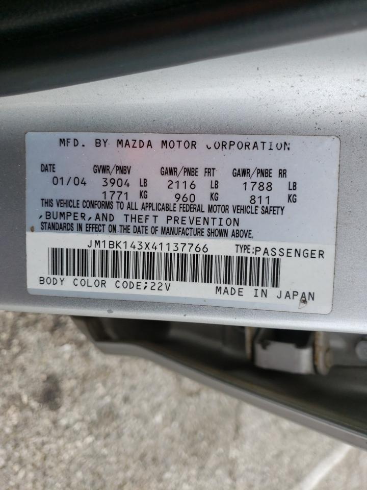 Photo 10 from auction – 2004 MAZDA 3 HATCHBAC with VIN JM1BK143X41137766
