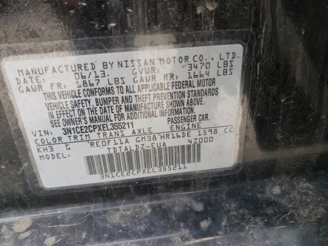 Photo 10 from auction – 2014 NISSAN VERSA NOTE with VIN 3N1CE2CPXEL355211