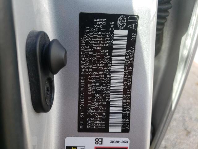 Photo 10 from auction – 2011 TOYOTA COROLLA BA with VIN 2T1BU4EE5BC580217