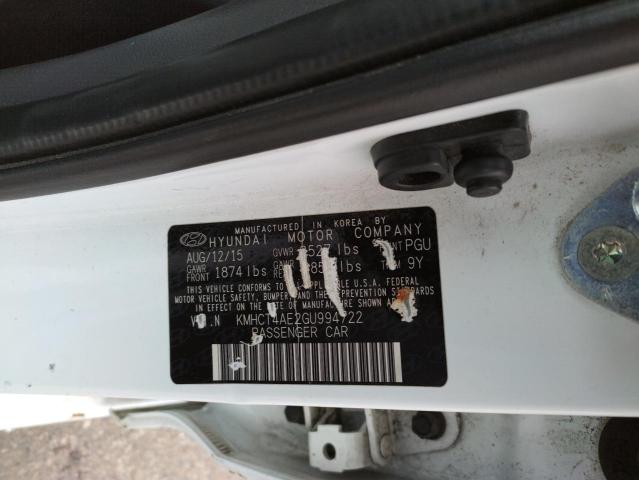 Photo 10 from auction – 2016 HYUNDAI ACCENT SE with VIN KMHCT4AE2GU994722