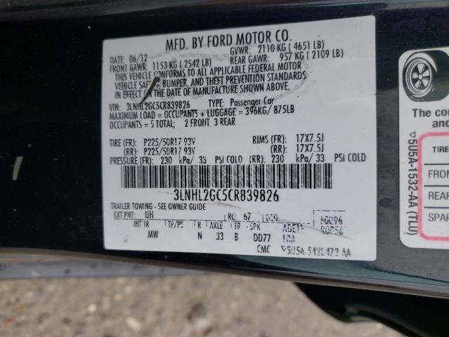 Photo 10 from auction – 2012 LINCOLN MKZ with VIN 3LNHL2GC5CR839826
