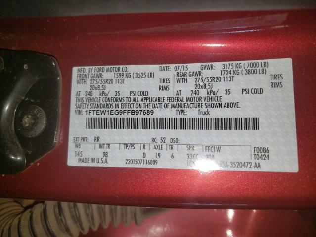 Photo 10 from auction – 2015 FORD F150 SUPER with VIN 1FTEW1EG9FFB97689