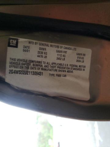 Photo 10 from auction – 2001 BUICK CENTURY CU with VIN 2G4WS52J211309431