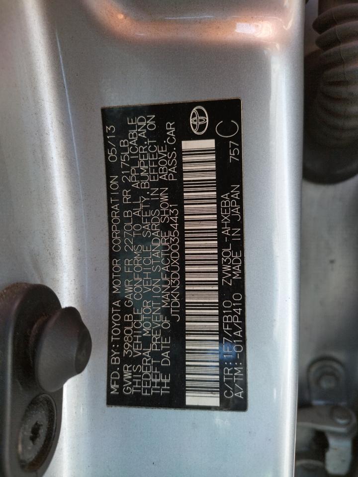 Photo 10 from auction – 2013 TOYOTA PRIUS with VIN JTDKN3DUXD0354431