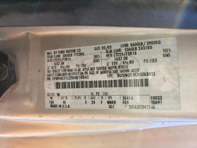 FORD ECONOLINE 2005 with VIN 1FBNE31L25HB18842 - Photo from auction