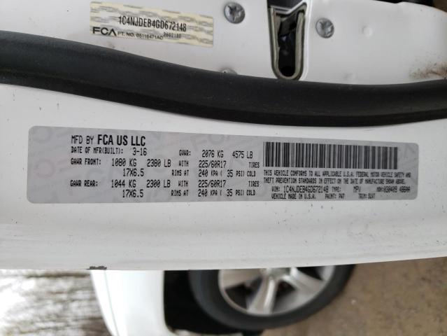 Photo 10 from auction – 2016 JEEP COMPASS LA with VIN 1C4NJDEB4GD672148
