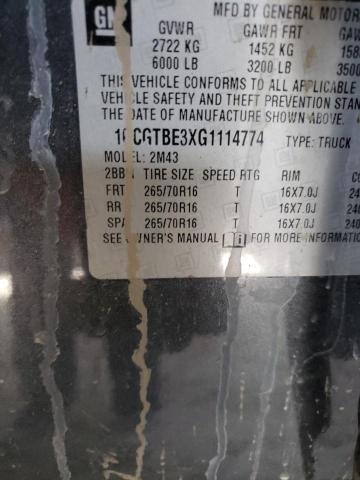 Photo 10 from auction – 2016 CHEVROLET COLORADO with VIN 1GCGTBE3XG1114774
