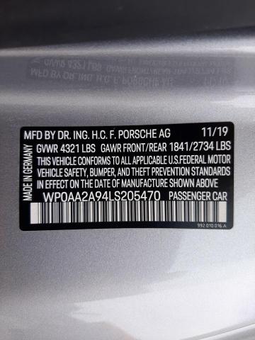 Photo 10 from auction – 2020 PORSCHE 911 CARRER with VIN WP0AA2A94LS205470