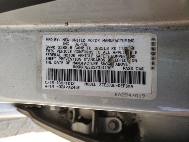 Zdjęcie 10 z aukcji – 2003 TOYOTA COROLLA z VIN 1NXBR32E23Z014130