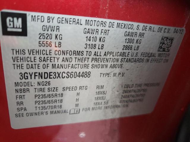 Photo 10 from auction – 2012 CADILLAC SRX LUXURY with VIN 3GYFNDE3XCS604488